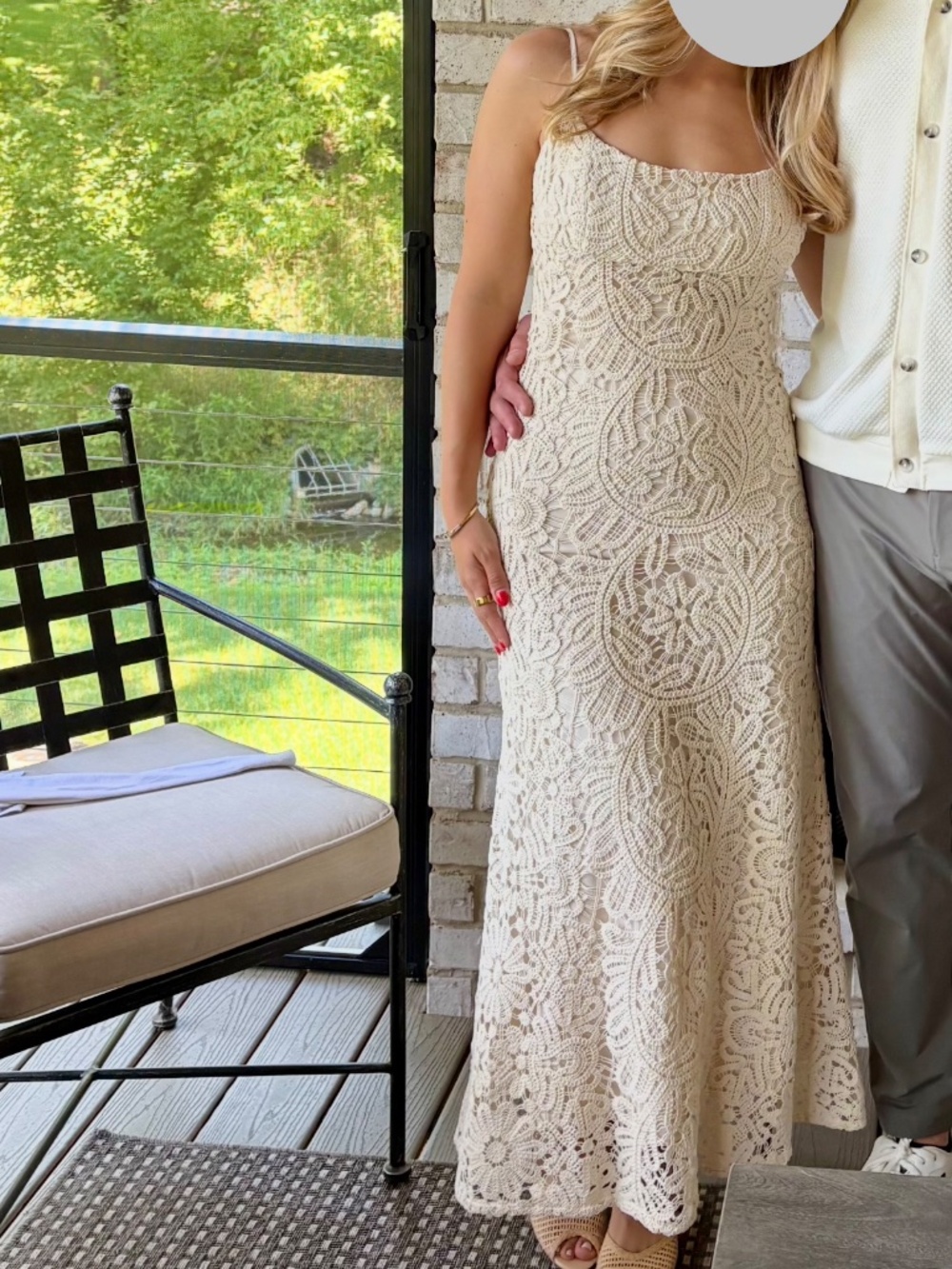Bardot Cream Crochet Strappy Dress
